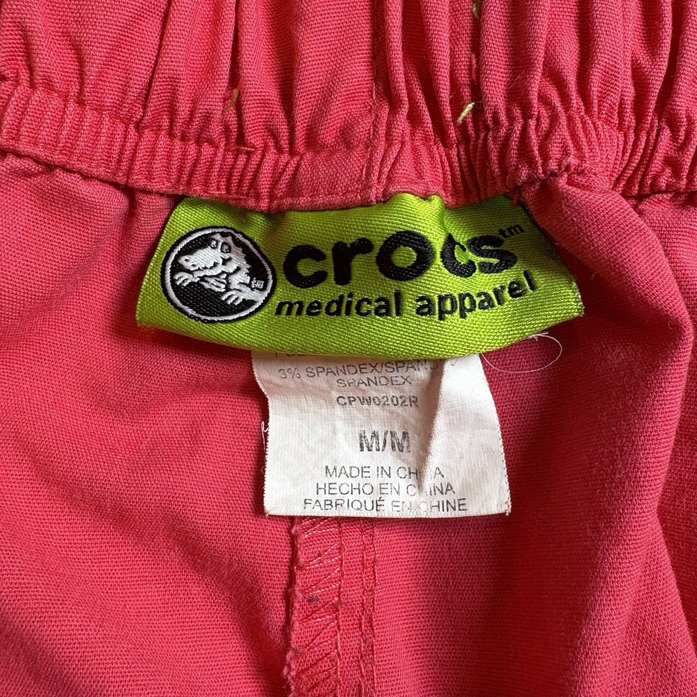 Crocs Womens M Pink Scrub Pants Medical Nursing Y2K Cargo Cotton Blend - Picture 16 of 16